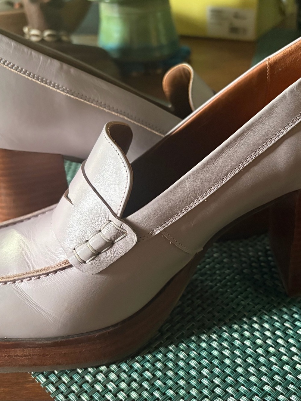 Alohas Classic Women's Leather Penny Loafer Heel in Mauve